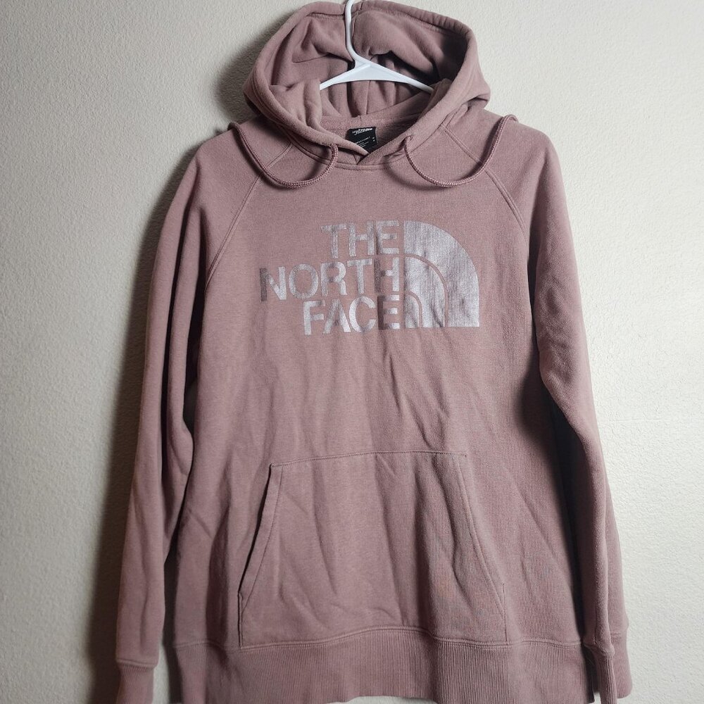 The North Face Hoodie Womens Medium Pink Logo Pullover Sweatshirt NF0A55W3